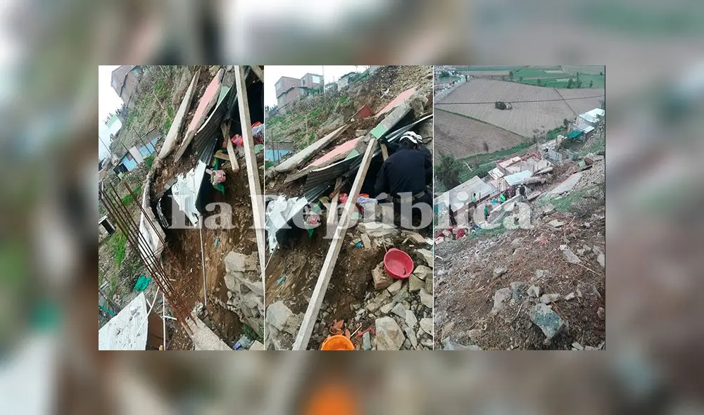 El derrumbe de un muro terminó por enterrar una precaria vivienda en el distrito de Tiabaya.