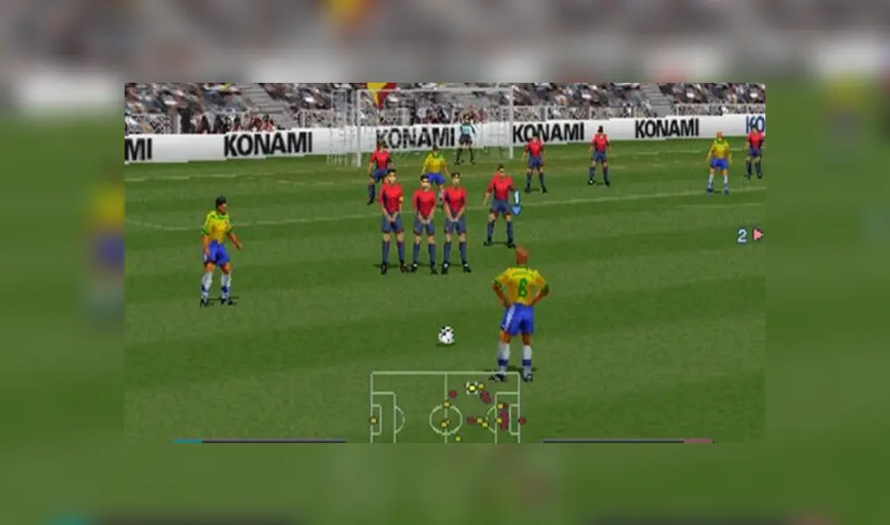 Desliza para ver cómo lucía Roberto Carlos en Winning Eleven 3. Foto: Captura.