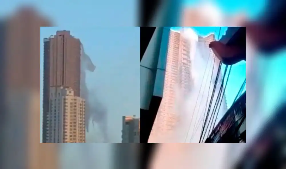 El temible momento en el que piscina de rascacielo se desborda por terremoto en Filipinas [VIDEO]