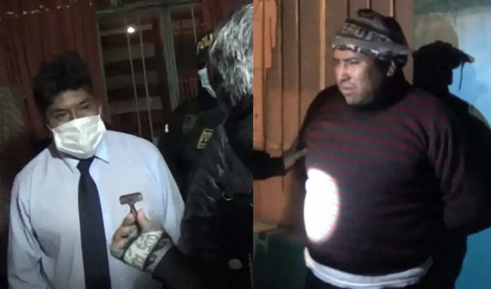 Policía y Fiscalía detuvieron a presuntos falsificadores. Foto: Composición con captura de video Policía y Fiscalía detuvieron a presuntos falsificadores. Foto: Composición con captura de video