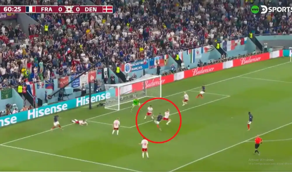 Mbappé marcó su segundo gol en la presente Copa del Mundo. Foto: captura DSports Mbappé marcó su segundo gol en la presente Copa del Mundo. Foto: captura DSports