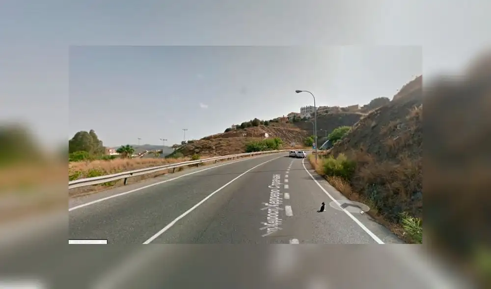 Desliza las imágenes para ver la increíble escena que registró Google Maps en una carretera de España. Foto: Google Desliza las imágenes para ver la increíble escena que registró Google Maps en una carretera de España. Foto: Google