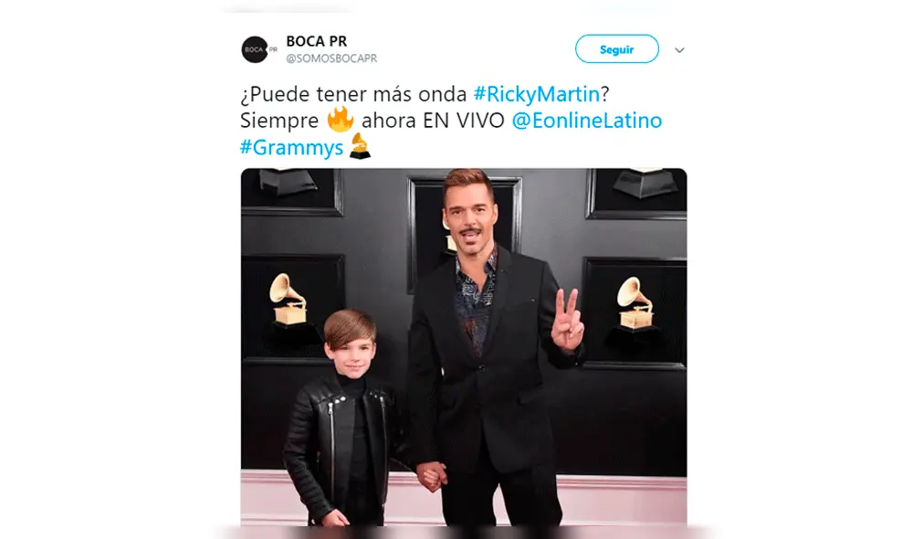 Grammys 2019: Hijo de Ricky Martin causa furor al pasar por la red carpet [VIDEO]
