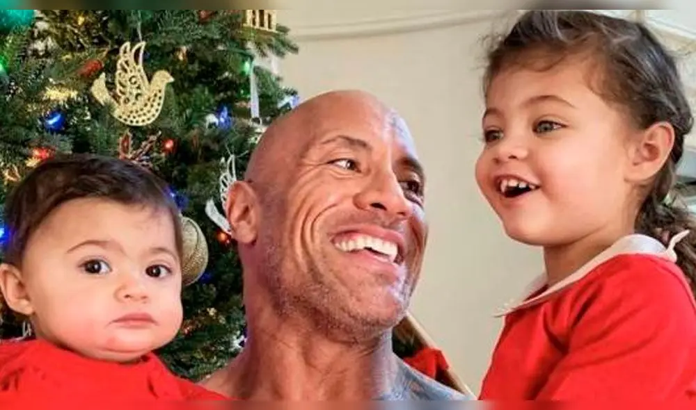 Dwayne Johnson dedica homenaje a sus tres hijas por el Día Internacional de la Mujer. Foto: Difusión