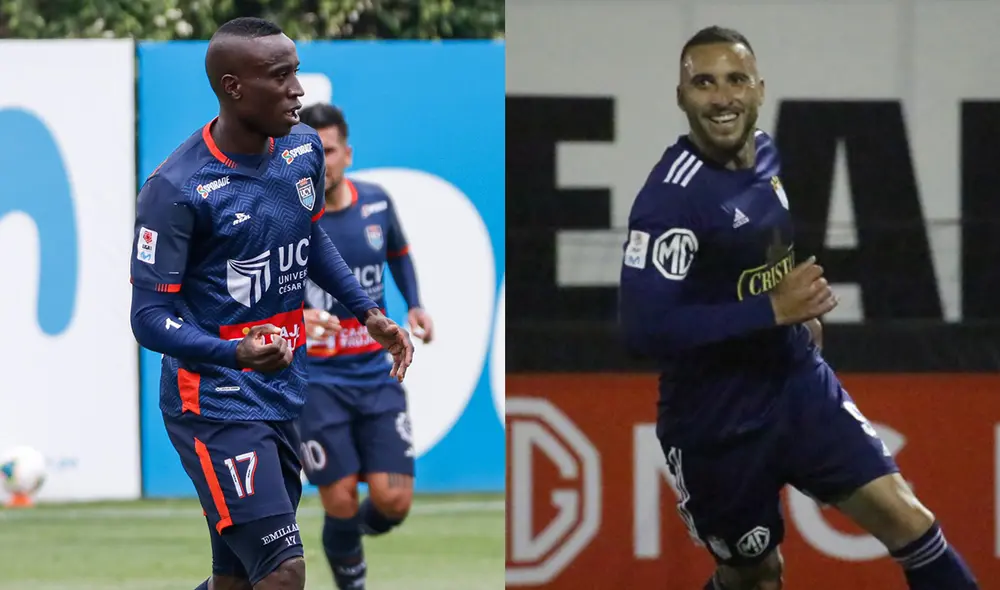 Mena (César Vallejo) y Herrera (Sporting Cristal) comparten el primer lugar en la tabla de artilleros del Apertura. Foto: Composición César Vallejo/Liga 1 Mena (César Vallejo) y Herrera (Sporting Cristal) comparten el primer lugar en la tabla de artilleros del Apertura. Foto: Composición César Vallejo/Liga 1