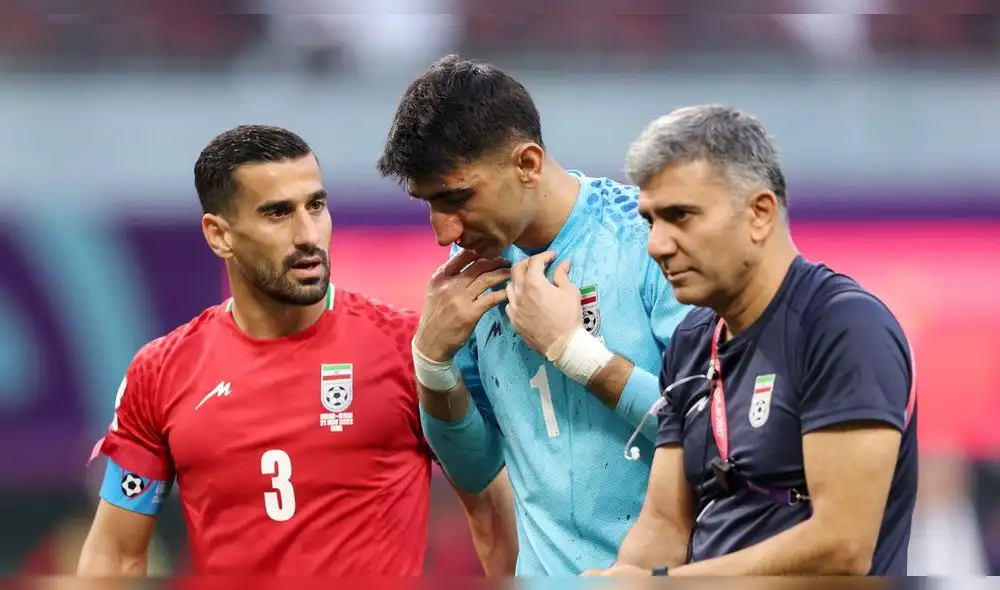 El equipo iraní sufrió la baja de su arquero al cuarto de hora de juego contra Inglaterra. Foto: NBC Sports