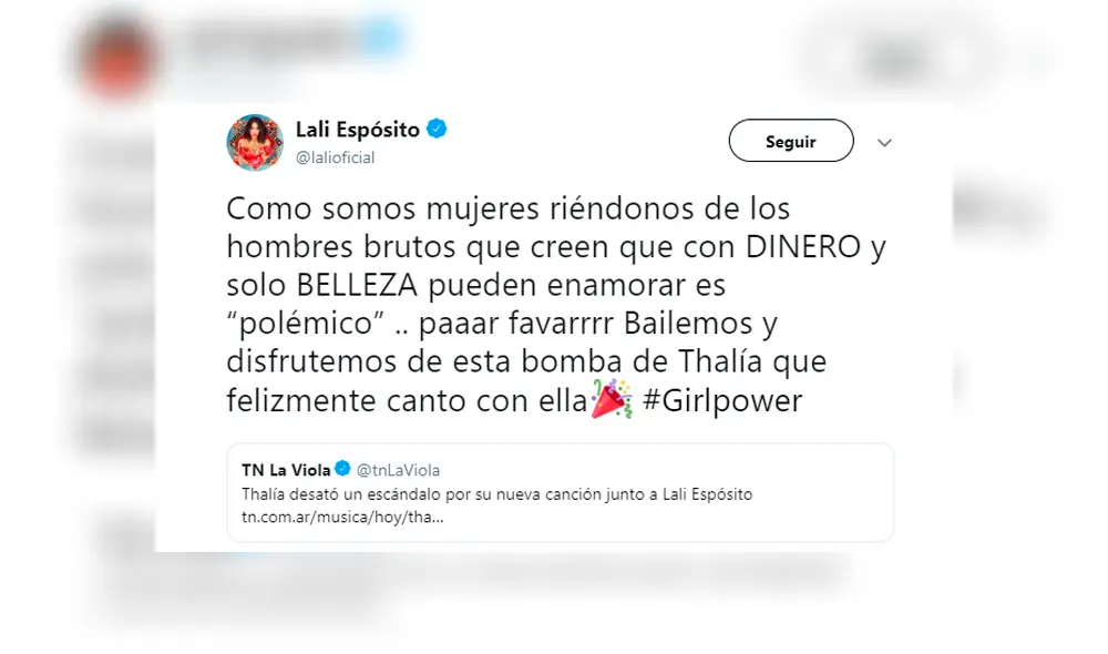 Lali Espósito defiende"Lindo pero bruto" su canción con Thalia