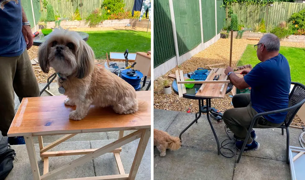 Desliza las imágenes para apreciar el tierno gesto de un señor para ayudar a la mascota de su hija. Foto: Facebook