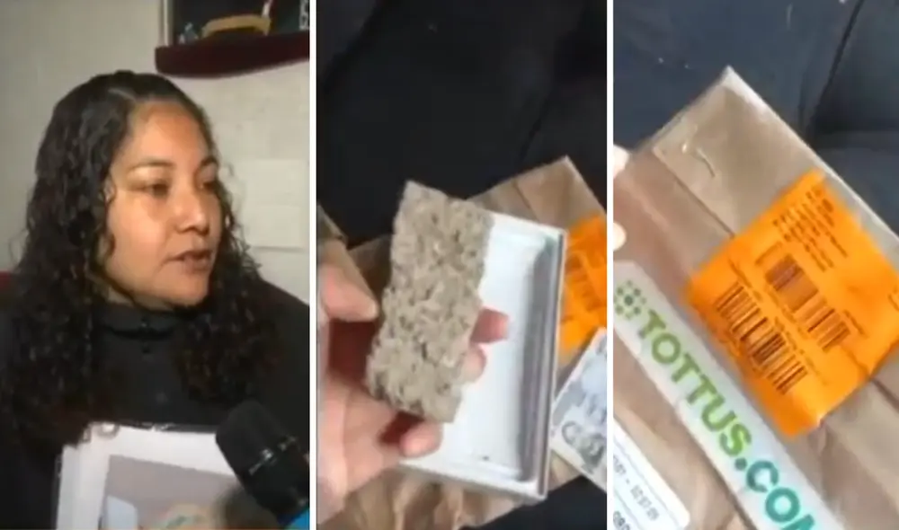 Confía y compra celular en página web de Tottus, pero le entregan una caja con piedra  PNP  Supermercado  Indecopi. Foto: composición LR/capturas de "ATV edición matinal"