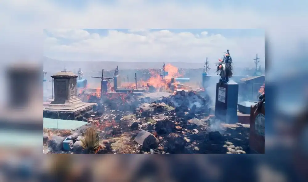 Arequipa: Por descuido incendio voraz arrasó cementerio de Caylloma