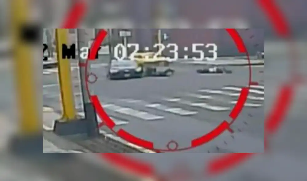 Escena del robo entre la Av . la avenida Alejandro Tirado  con la Av. Petit Thouars. Captura de 'América Noticias'