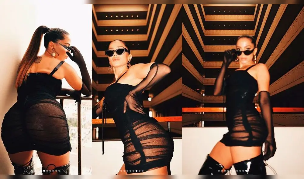 Anitta lució infartante vestido en show previo al River Plate vs Flamengo