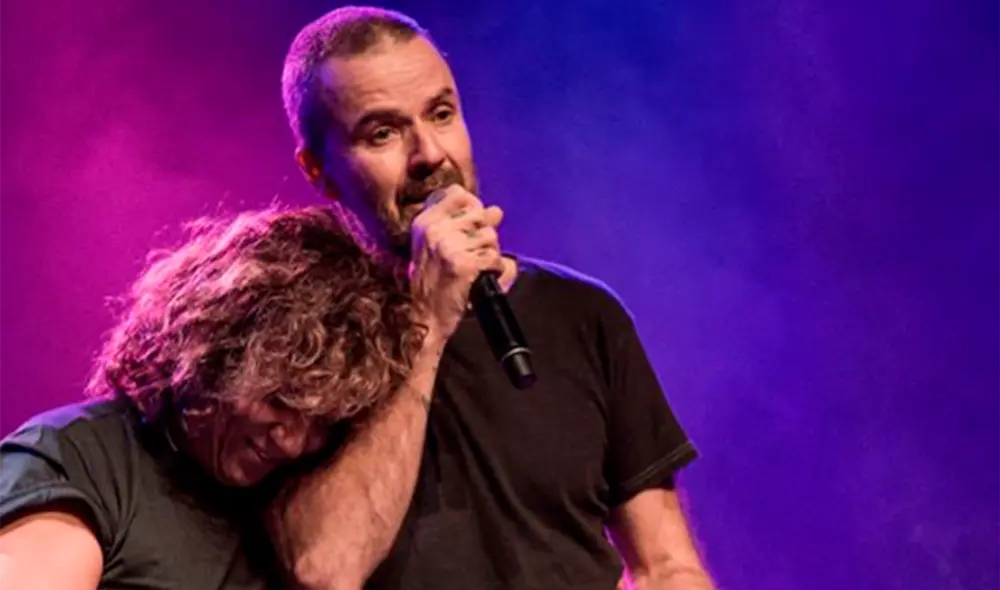 La interprete de "A fuego lento" junto al vocalista de Jarabe de palo. Foto: Twitter Rosana Arbelo.