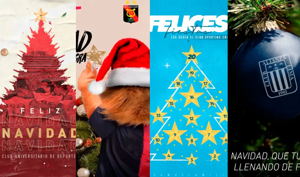 Los clubes del fútbol peruano se sumaron a los saludos navideños con ingeniosas gráficas. Foto: Composición/La República