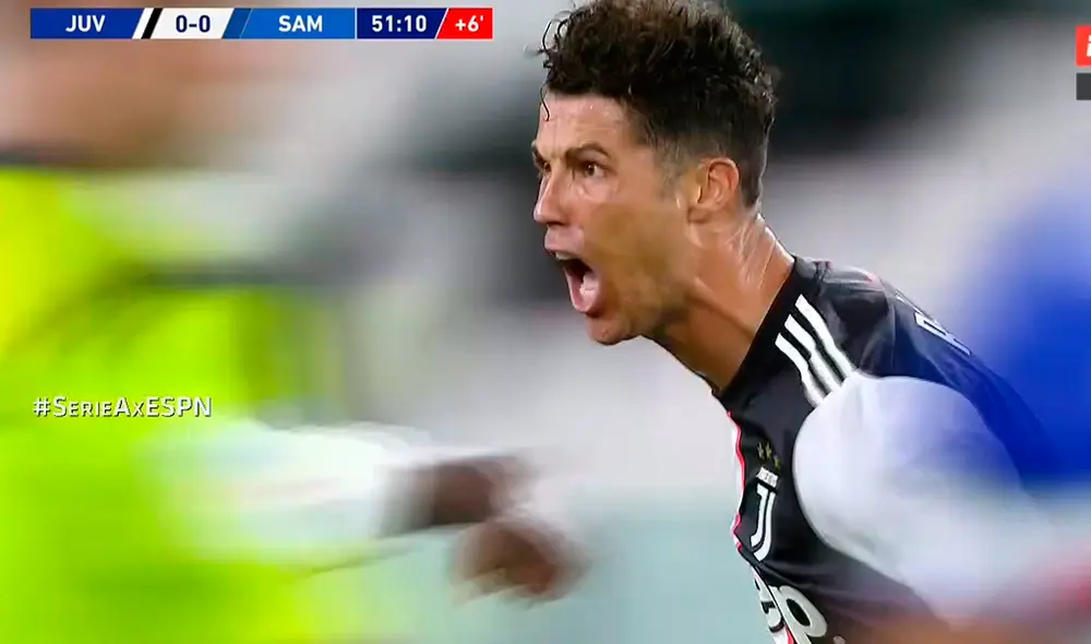 Gol de Cristiano Ronaldo en la Juventus vs. Sampdoria. Captura ESPN