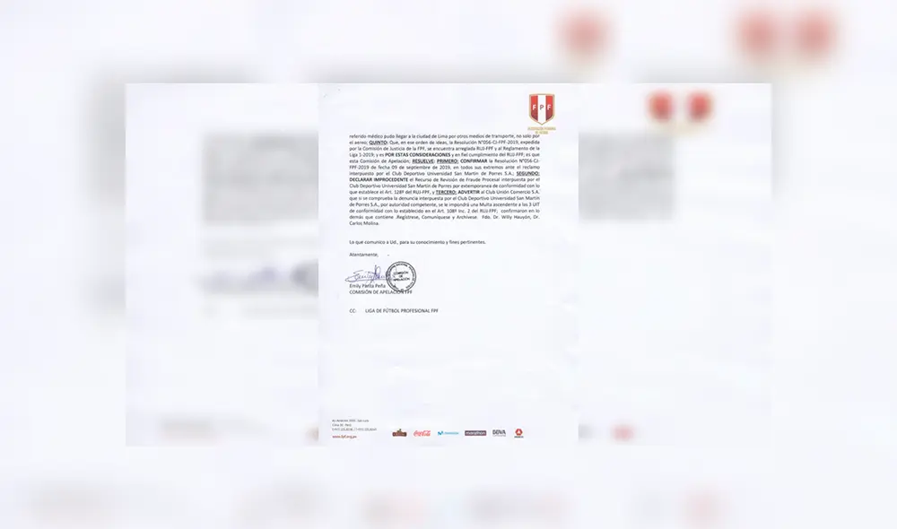 Presentan facturas falsas que involucran al Secretario General de la FPF y al club Unión Comercio