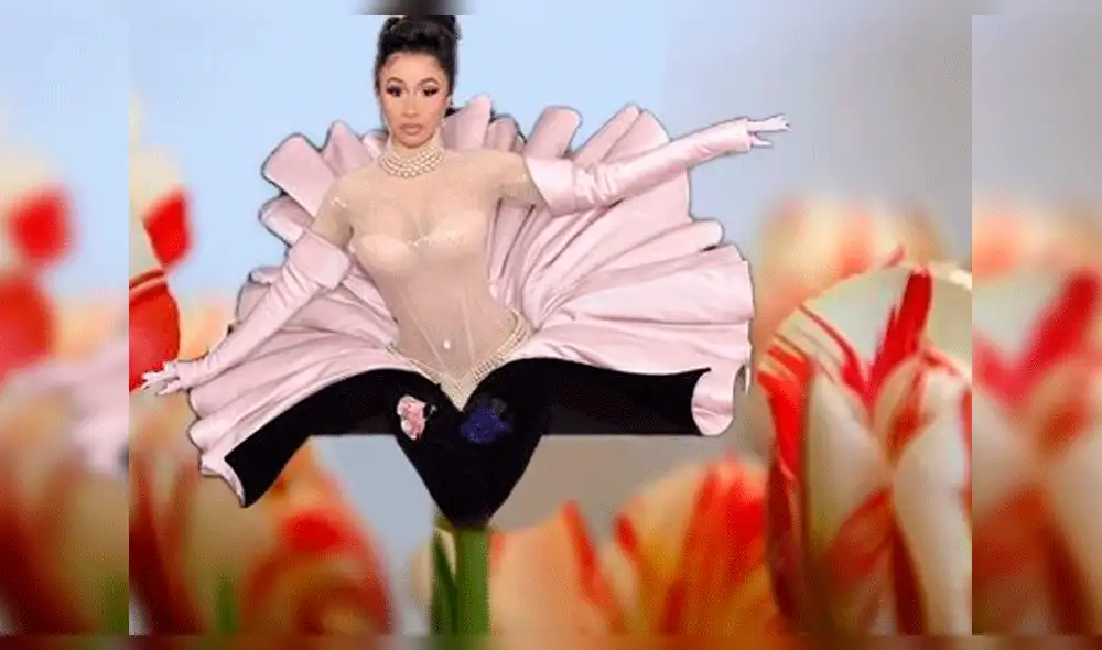 Cardi B es viral en redes por el vestido que usó en los Grammy 2019