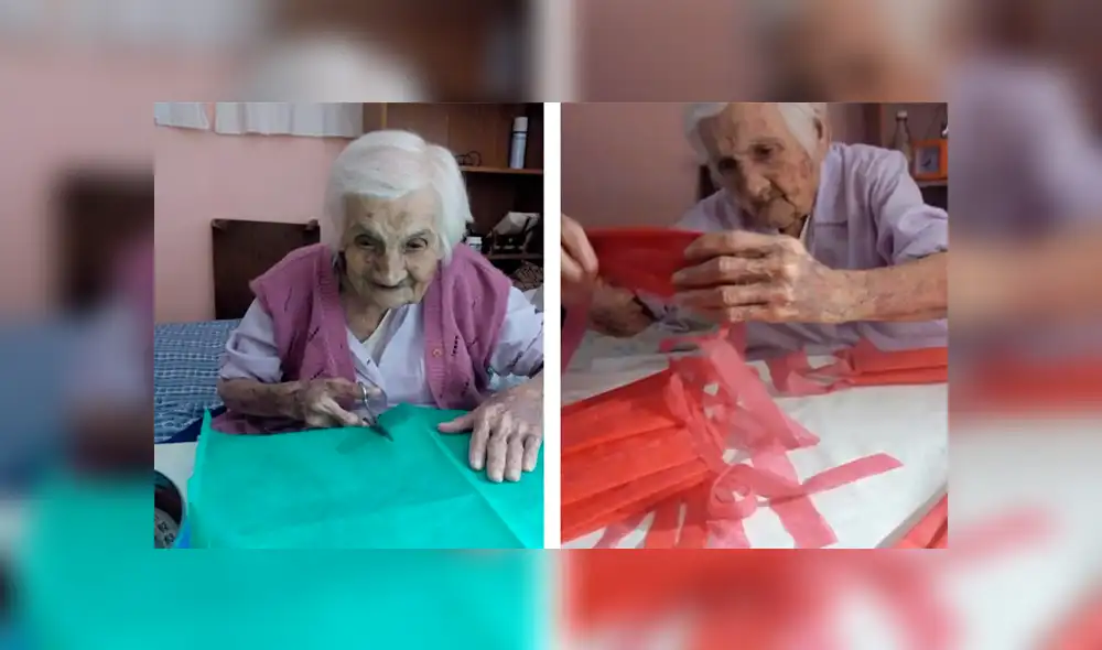 Argentina: anciana de 96 años fabrica mascarillas para donarlas a un hospital [FOTOS]