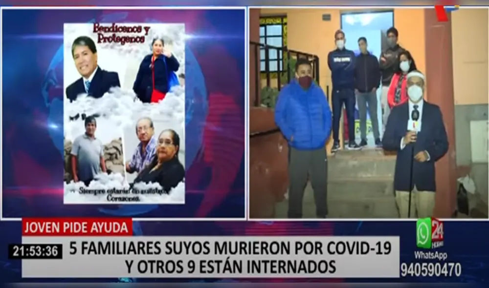 Familia que perdió a 5 familiares por la COVID-19, pide apoyo económico / Créditos: Captura de Pantalla- Panamericana Televisión