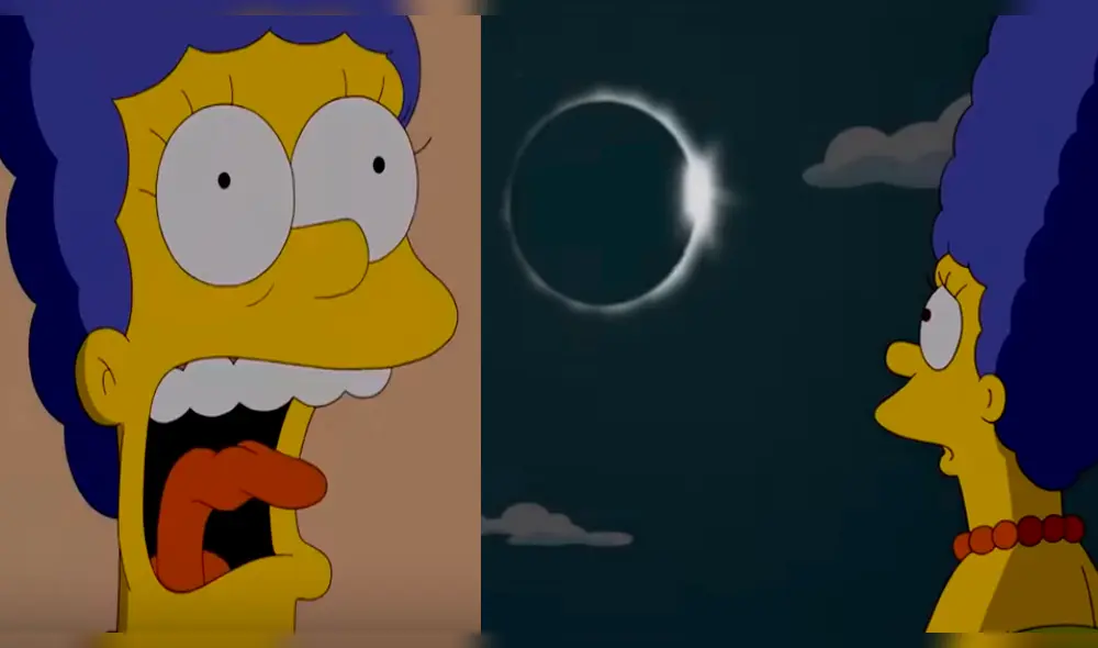 Eclipse solar también apareció en Los Simpson y Marge fue la afectada por verlo sin protección - Fuente: Difusión