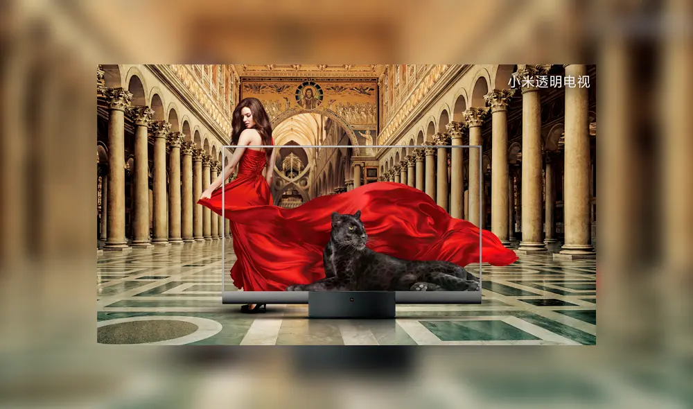 Desliza para ver cómo luce el nuevo TV transparente de Xiaomi. Foto: Xiaomi.