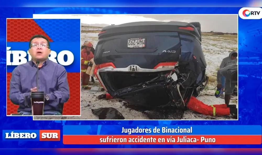 Tres jugadores de Binacional sufrieron accidente automovilístico.