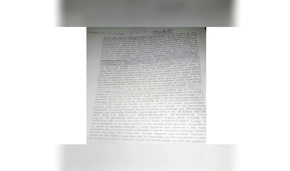 Paciente es acusado de enviar un video sexual a estudiante de Odontología [FOTOS]