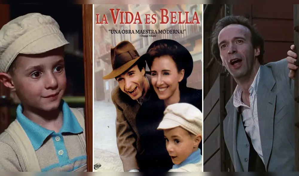 La vida es bella le permitió a Roberto Benigni ganar el premio Oscar a mejor actor - Fuente: composición La vida es bella le permitió a Roberto Benigni ganar el premio Oscar a mejor actor - Fuente: composición