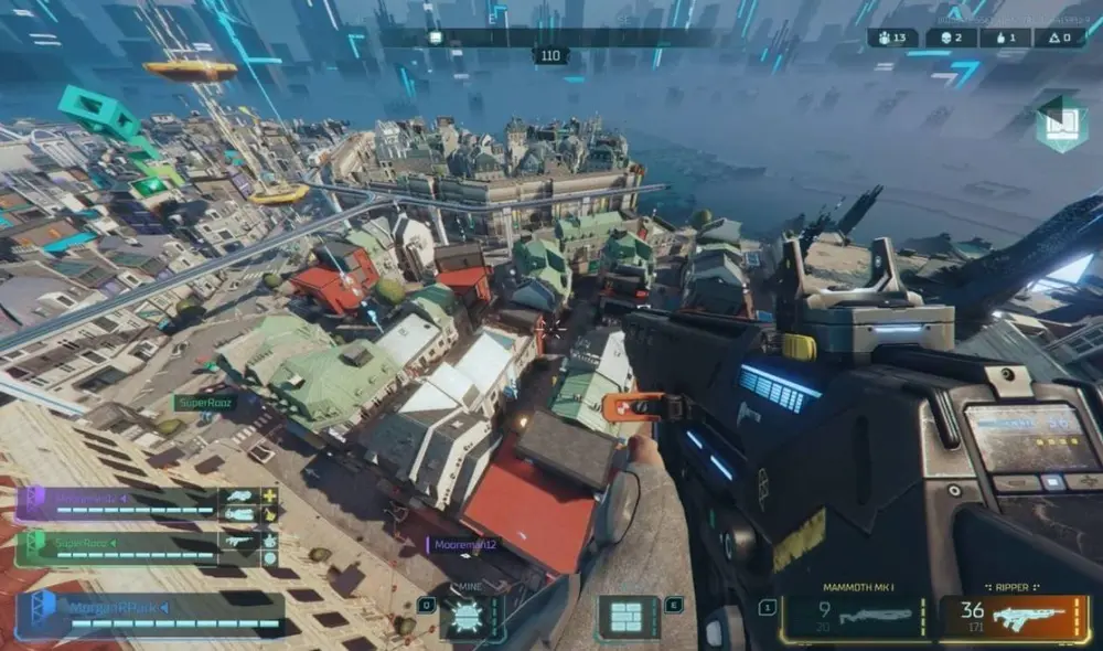 Hyper Scape ha sufrido para mantener una base de jugadores importante en el difícil mercado de los shooters competitivos free to play. Foto: Ubisoft/PC Gamer