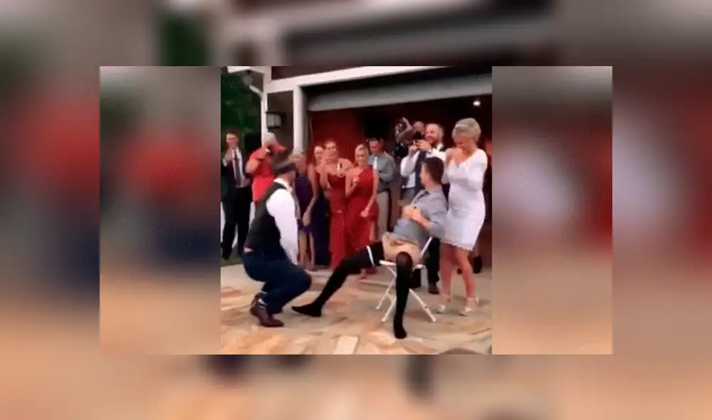 Facebook viral: Novio baila atrevido 'striptease' a su esposa, se quita la venda y queda horrorizado [VIDEO]