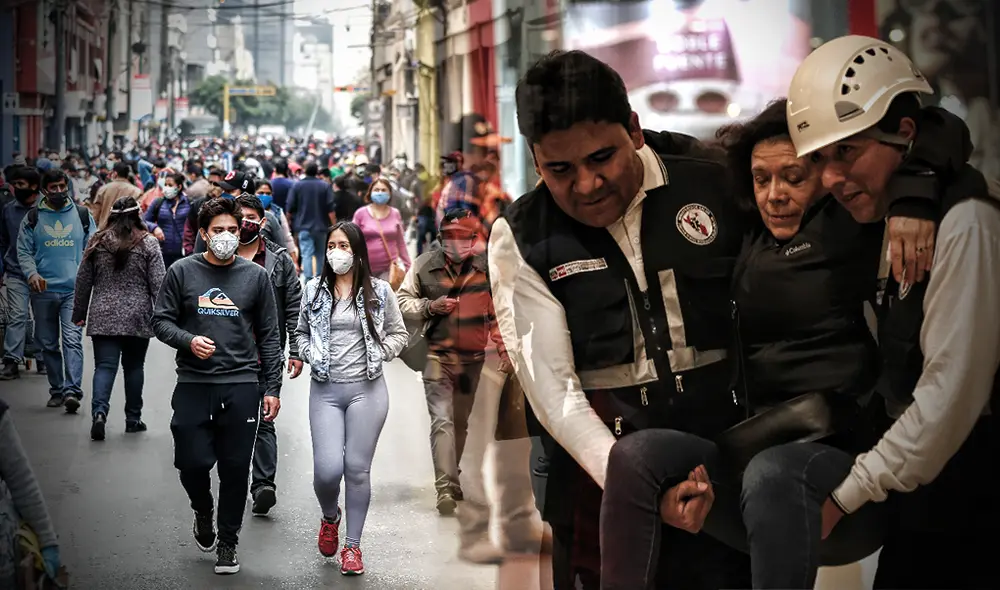 La población debe recordar medidas como la distancia social ante un sismo de gran magnitud. Foto: Composición / La República.