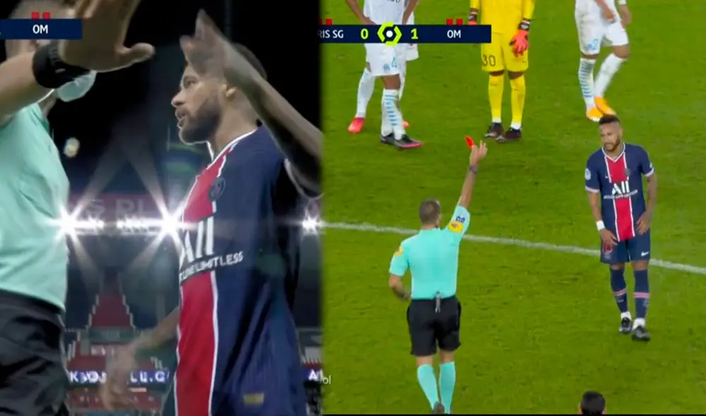 PSG perdió ante Marsella y el brasileño protagonizó una pelea. Foto: Captura/Ligue 1