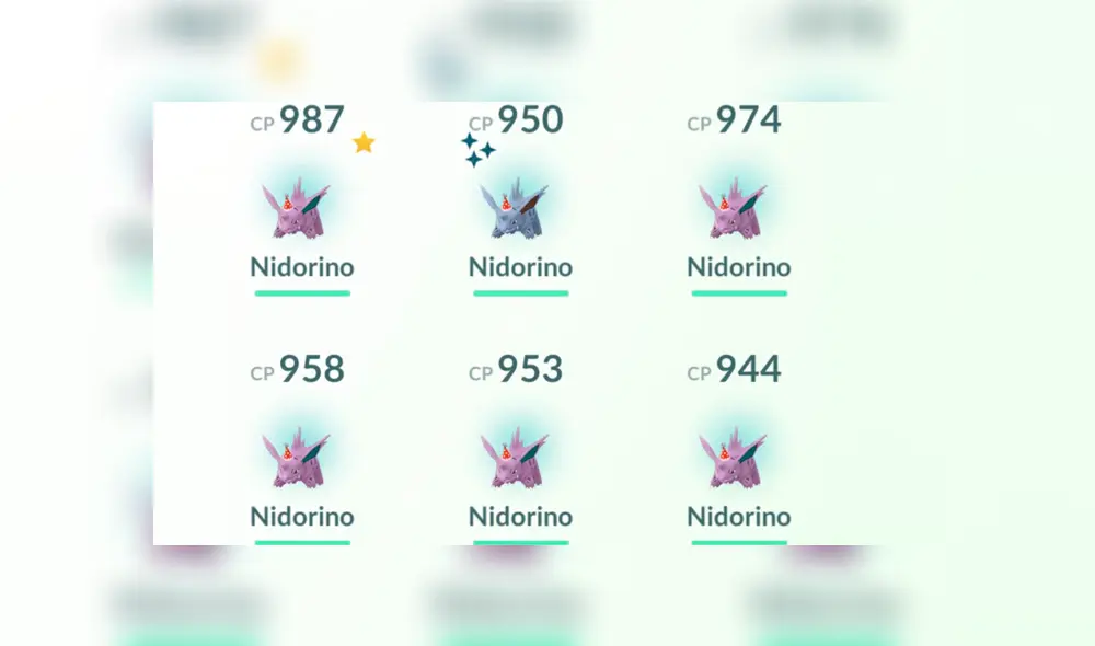 Nidorino con gorrito de fiesta capturado en Pokémon GO.