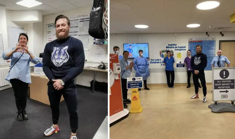 Conor McGregor entregó personalmente equipos de protección para médicos. Foto: Instagram Conor McGregor entregó personalmente equipos de protección para médicos. Foto: Instagram