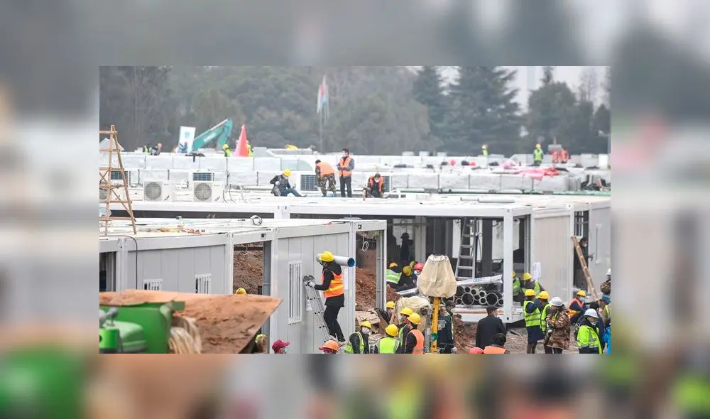 El hospital en China se construyó en 10 días. Foto: difusión. El hospital en China se construyó en 10 días. Foto: difusión.