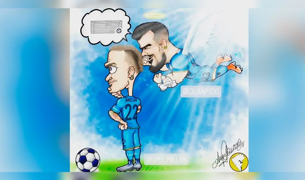 Binacional: Donald Millán recuerda a Juan Pablo Vergara con emotiva caricatura.