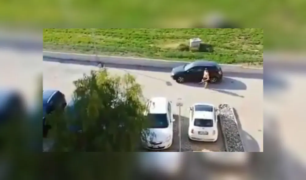 Italia: hombre destruye auto de vecina que lo reprendió por salir a correr en cuarentena [VIDEO]