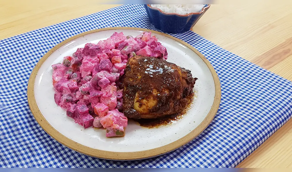 Receta Pollo al horno con ensalada rusa. Buenazo!