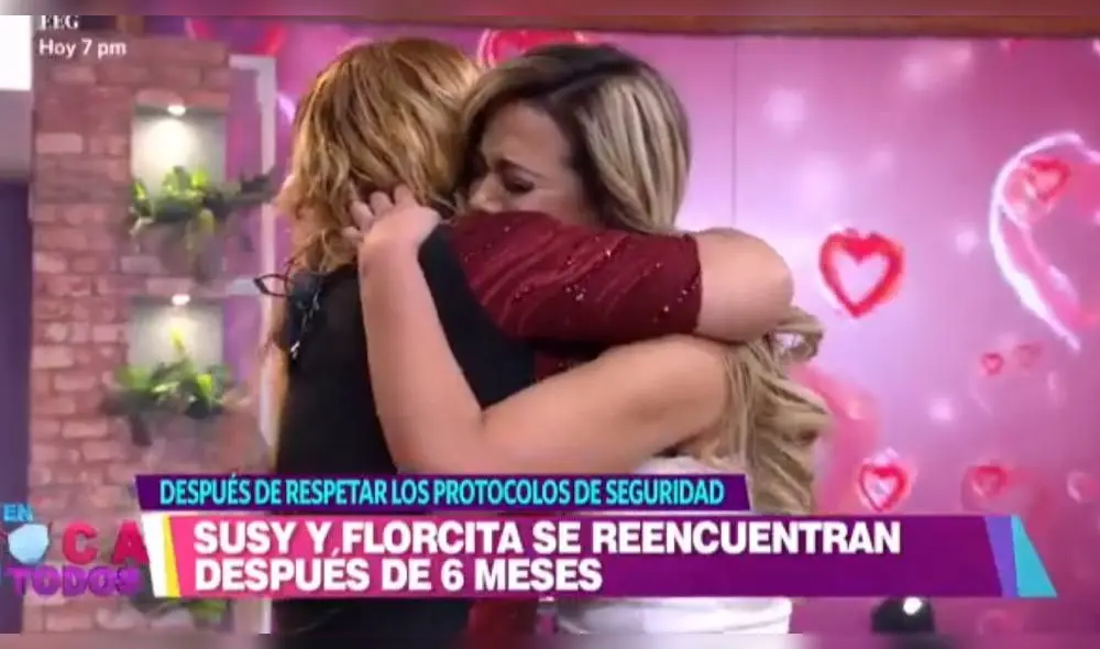 Susy Díaz y Flor Polo en el set de En boca de todos. |FOTO: Captura América TV.
