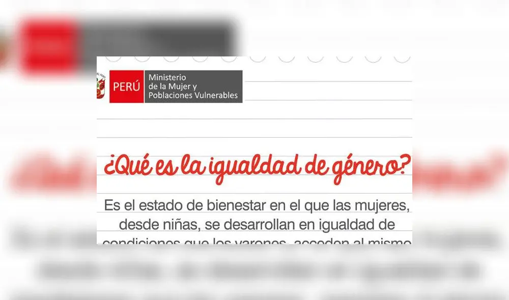 Facebook: Ministerio de la Mujer defiende y explica la igualdad de género