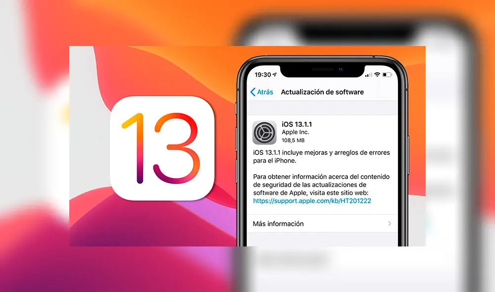 Apple presenta actualización a iOS 13.1.1.