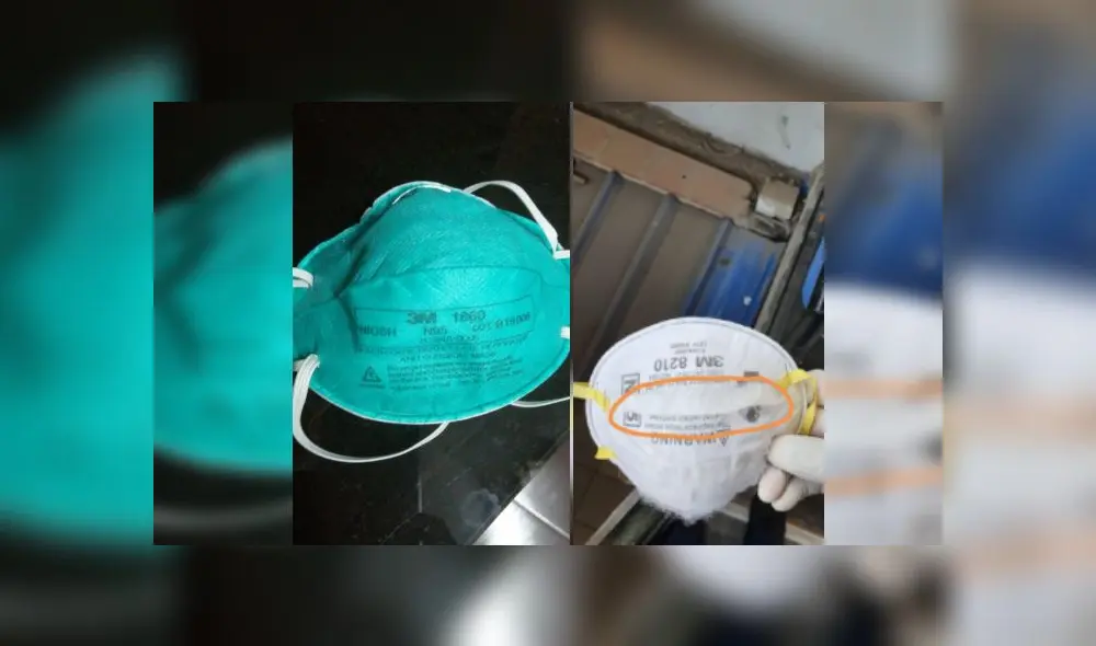 A la izquierda, las mascarillas adquiridas en marzo y que cumplían con lo estándares de calidad. A la derecha, las compradas a seis veces más el precio anterior y con indicativos de ser imitaciones. Foto: Alejandro Sosa.