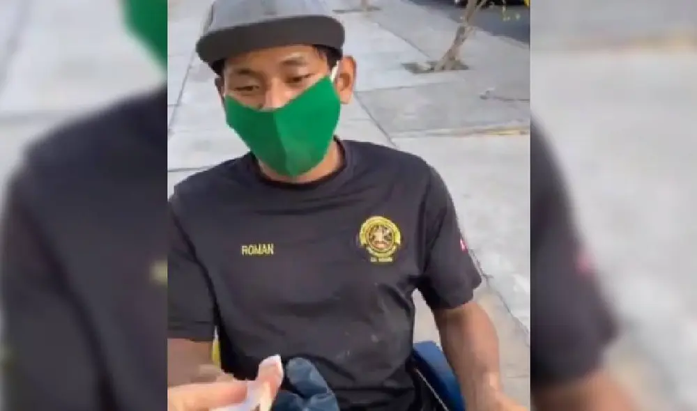 'Osito Lima' volvió a ayudar a un vendedor ambulante. Foto: Captura/TikTok/@lima