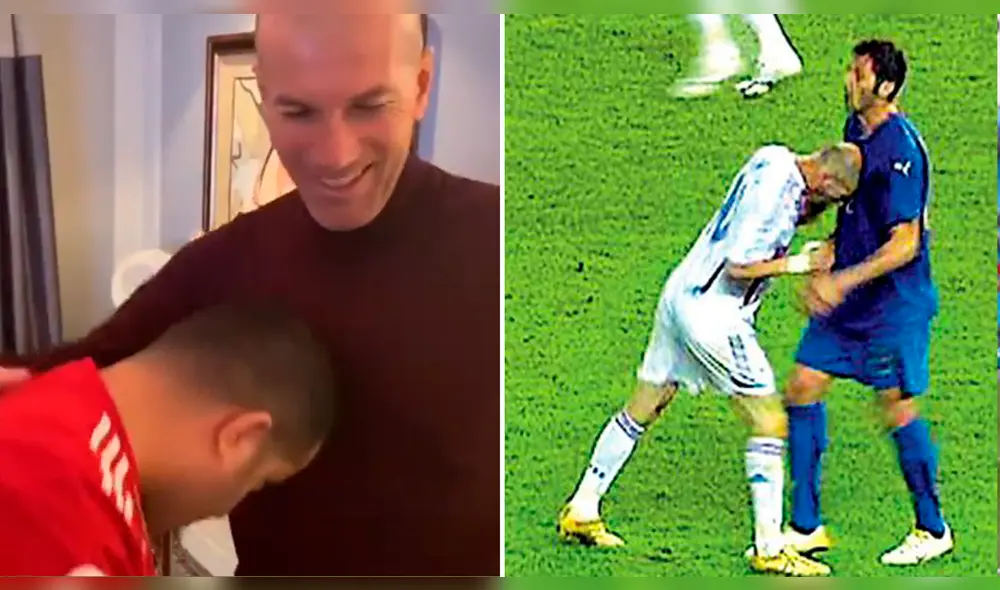 Jeque le aplica a Zidane un cabezazo al estilo de Materazzi en la final del Mundial 2006.