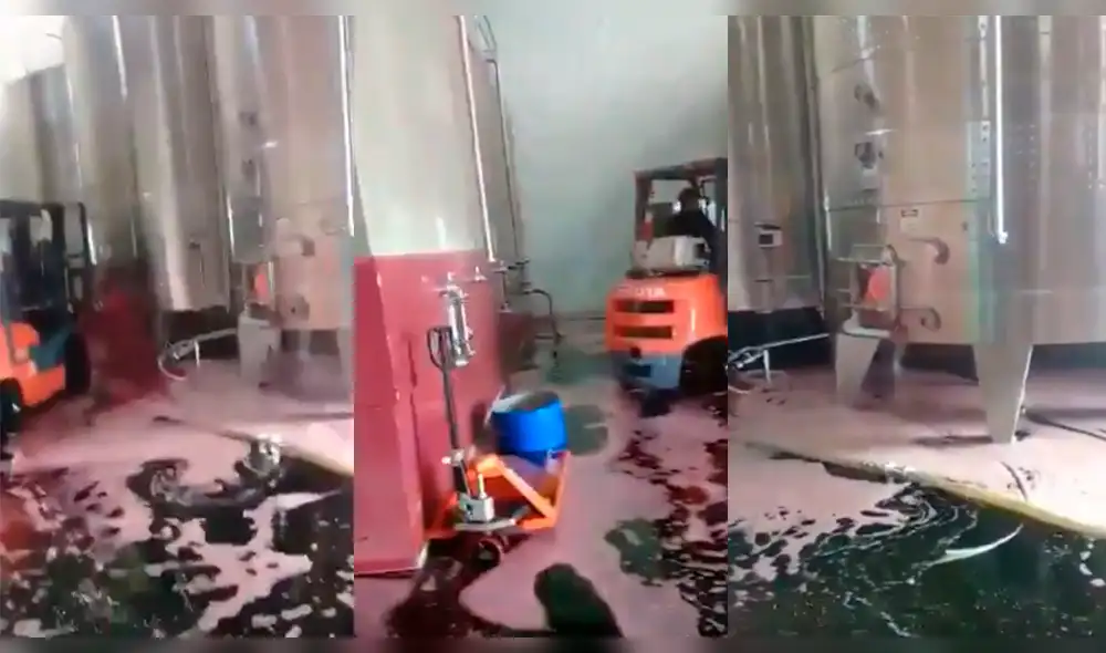 YouTube: trabajador inunda almacén con fino licor tras hacer mala maniobra [VIDEO]