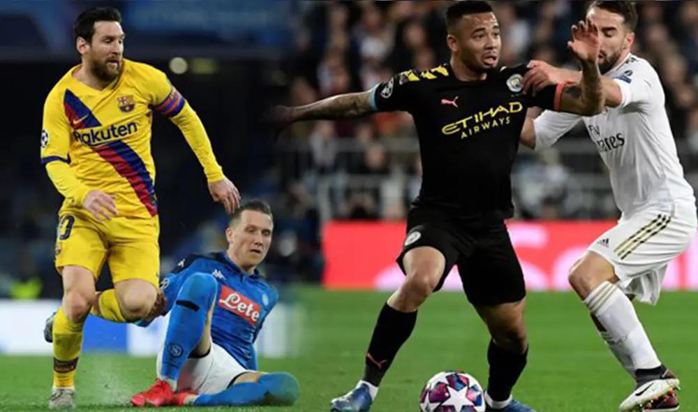 Barcelona vs. Napoli y Manchester City vs. Real Madrid son algunas de las definiciones pendientes de la Champions League. Foto: AFP.