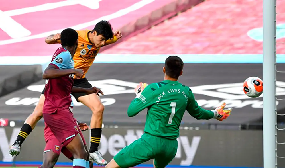 Jiménez abrió el marcador para los 'Wolves'. Foto: Premier League.