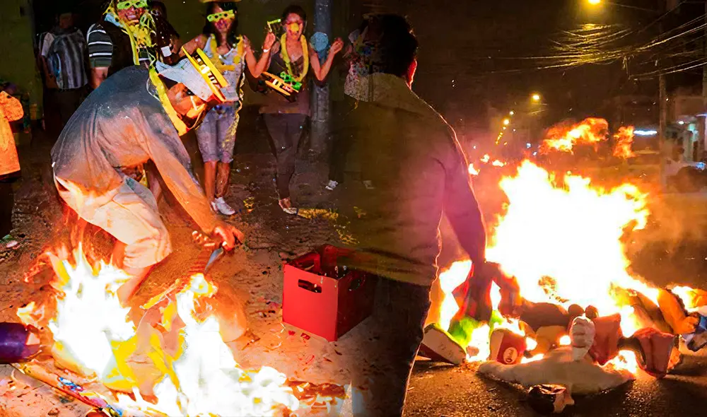 La latinoamericanos celebran el año nuevo quemando muñecos. Foto: composición LR/Jazmin Ceras/La República/El Universo