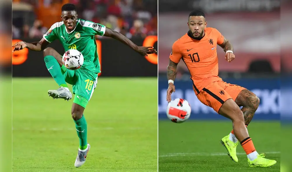 Ismaila Sarr y Memphis Depay apuntan a ser la figuras del partido en cada equipo. Foto: AFP Ismaila Sarr y Memphis Depay apuntan a ser la figuras del partido en cada equipo. Foto: AFP