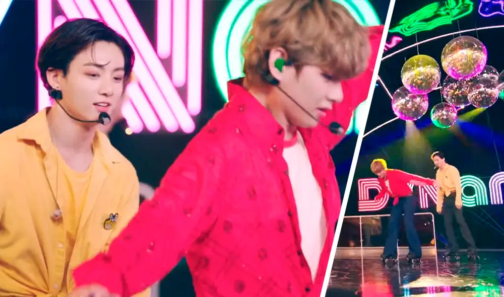 Jungkook estuvo atento a Kim Taehyung, quien tenía problemas con su balance. Foto: Captura YouTube